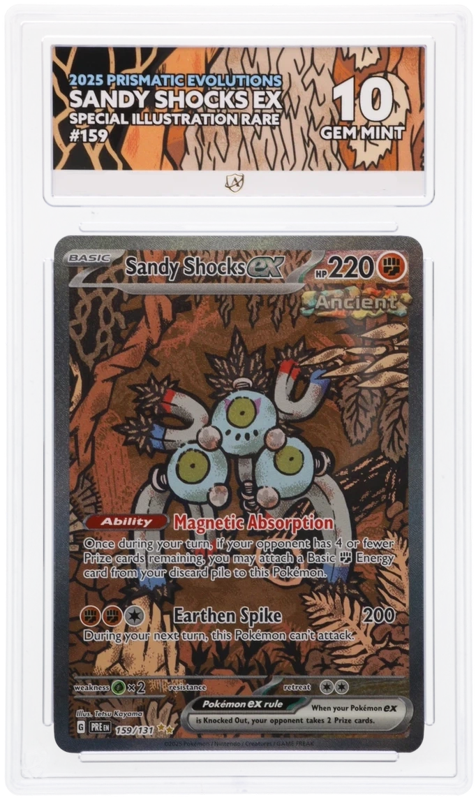 Pokémon Sandy Shocks ex Special Illustration Rare 159/131 – Prismatic Evolutions – ACE 10 Graded Card