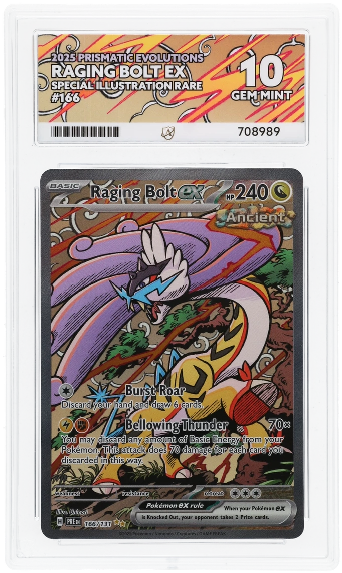 Pokémon Raging Bolt ex Special Illustration Rare 166/131 – Prismatic Evolutions – ACE 10 Graded Card