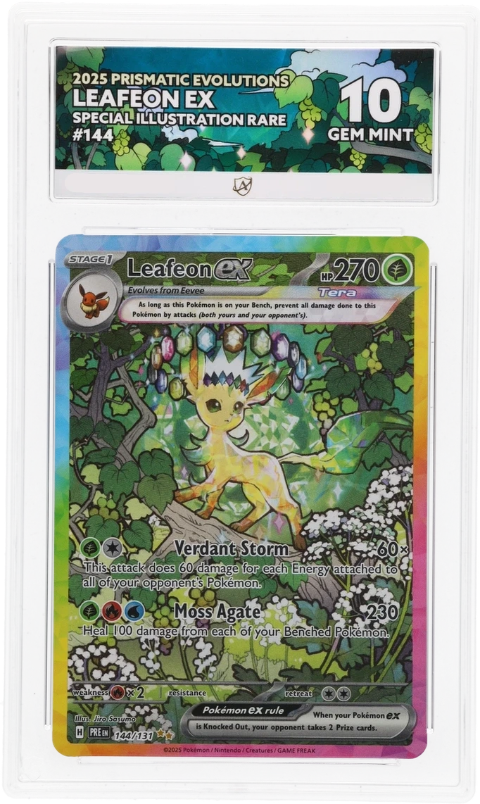 Pokémon Leafeon ex Special Illustration Rare 144/131 – Prismatic Evolutions – ACE 10 Graded Card