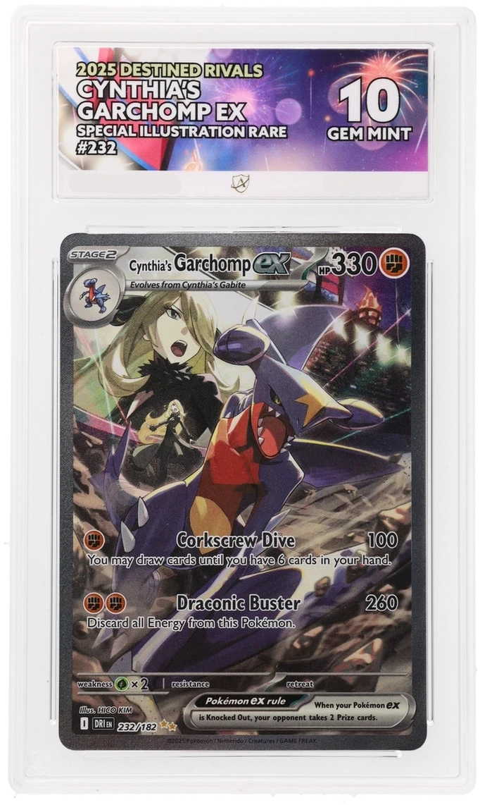 Pokémon Cynthia's Garchomp ex Special Illustration Rare 232/182 – Destined Rivals – ACE 10 Graded Card