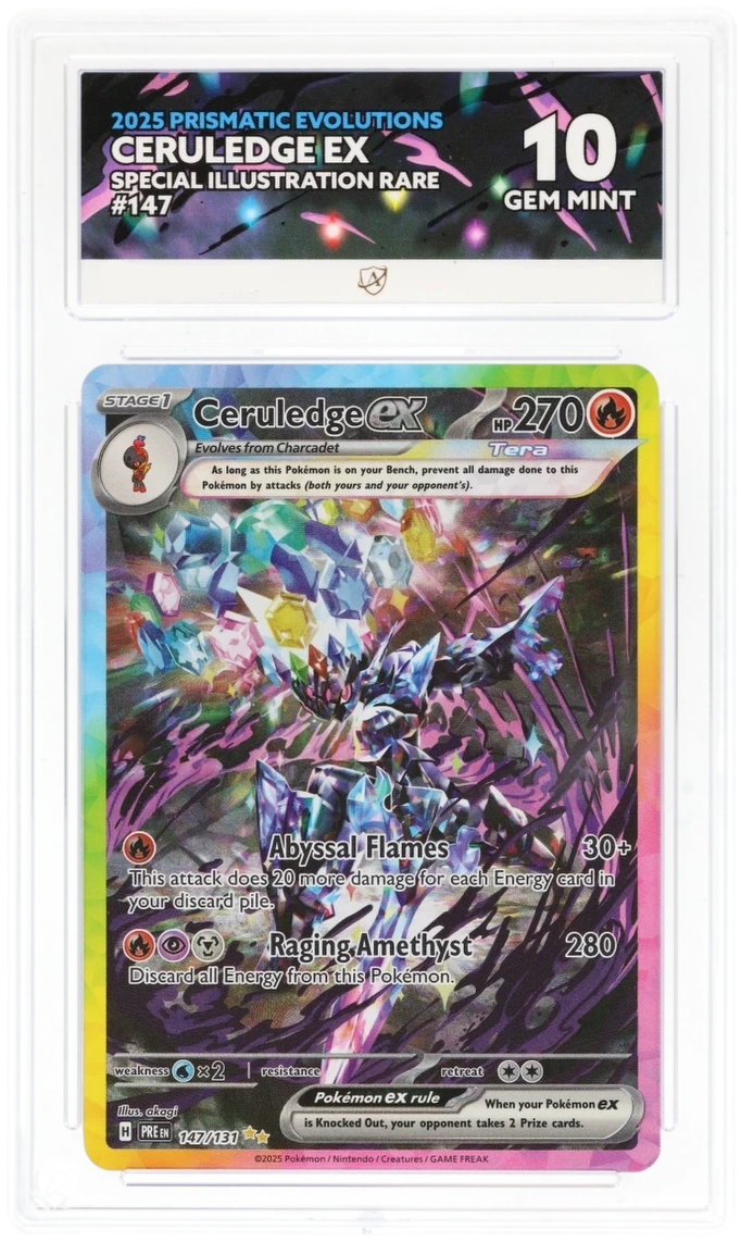 Pokémon Ceruledge ex Special Illustration Rare 147/131 – Prismatic Evolutions – ACE 10 Graded Card