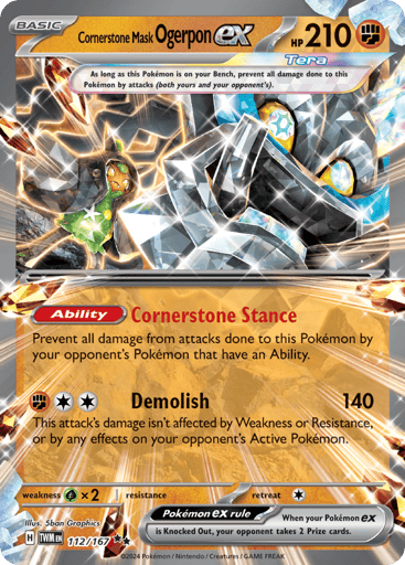 Cornerstone Mask Ogerpon ex – Double Rare – 112/167 – Twilight Masquerade