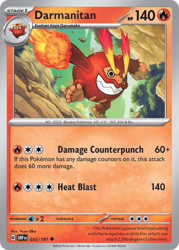 Darmanitan – Uncommon – 035/197 – Obsidian Flames