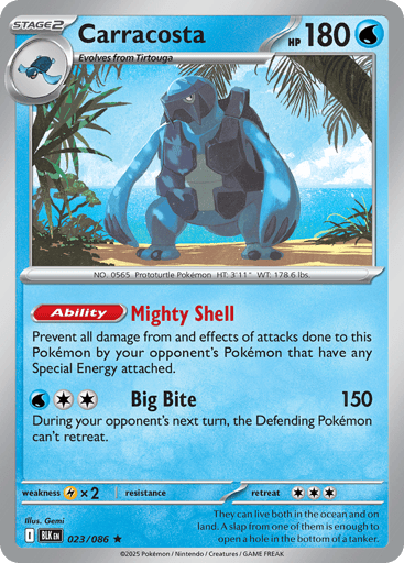 Carracosta – Rare Poké Ball Reverse Holo – 023/086 – Black Bolt