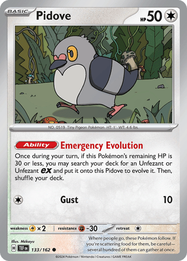 Pidove – Common Reverse Holo – 133/162 – Temporal Forces
