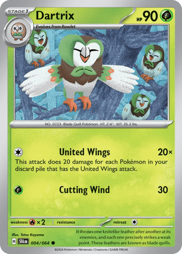 Dartrix – Common Reverse Holo – 004/064 – Shrouded Fable