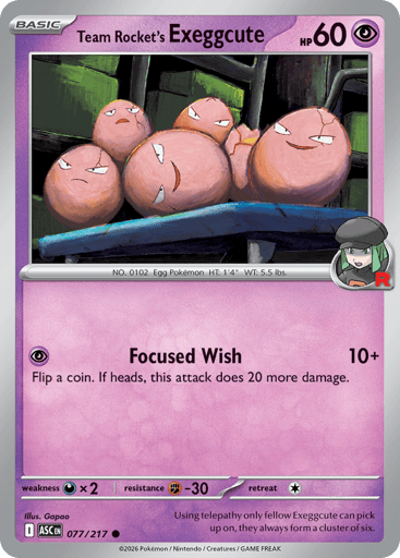 Team Rocket’s Exeggcute – Common – 077/217 – Ascended Heroes