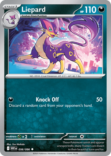 Liepard – Uncommon Poké Ball Reverse Holo – 056/086 – White Flare