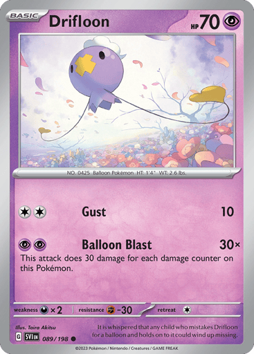 Drifloon – Common Reverse Holo – 089/198 – Scarlet & Violet