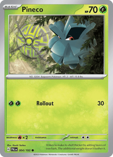 Pineco – Common Reverse Holo – 004/193 – Paldea Evolved