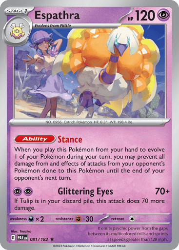 Espathra – Rare Reverse Holo – 081/182 – Paradox Rift