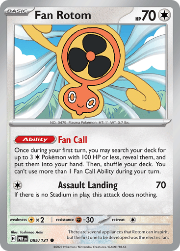 Fan Rotom – Common Poké Ball Reverse Holo – 085/131 – Prismatic Evolutions