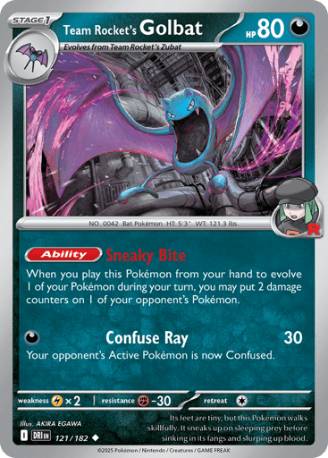 Team Rocket’s Golbat – Uncommon Reverse Holo – 121/182 – Destined Rivals
