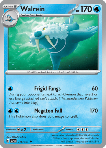 Walrein – Uncommon Reverse Holo – 045/191 – Surging Sparks