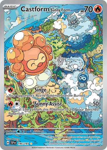 Castform Sunny Form – Illustration Rare – 195/191 – Surging Sparks