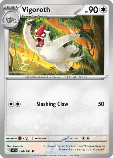 Vigoroth – Common Reverse Holo – 146/191 – Surging Sparks