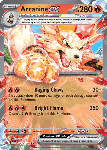 Arcanine ex – Double Rare – 032/198 – Scarlet & Violet
