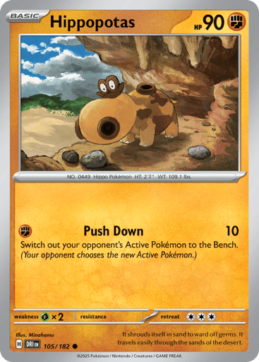 Hippopotas – Common Reverse Holo – 105/182 – Destined Rivals