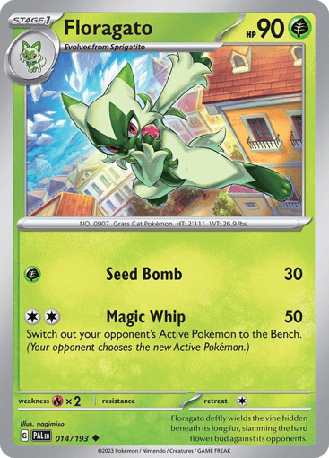 Floragato – Uncommon Reverse Holo – 014/193 – Paldea Evolved