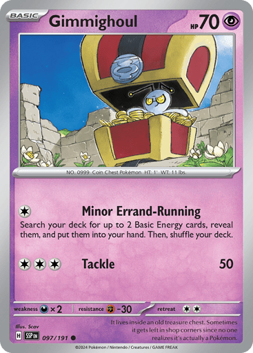 Gimmighoul – Common Reverse Holo – 097/191 – Surging Sparks
