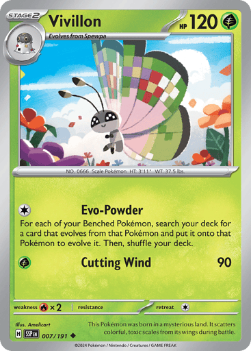 Vivillon – Uncommon Reverse Holo – 007/191 – Surging Sparks