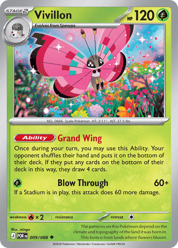 Vivillon – Uncommon Reverse Holo – 009/088 – Perfect Order