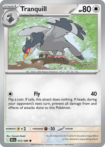 Tranquill – Common Master Ball Reverse Holo – 072/086 – Black Bolt