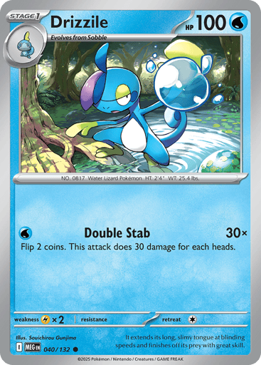 Drizzile – Common Reverse Holo – 040/132 – Mega Evolution