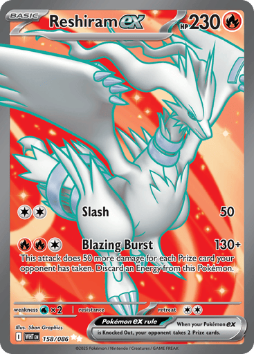 Reshiram ex – Ultra Rare – 158/086 – White Flare