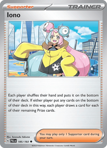 Iono – Uncommon Reverse Holo – 185/193 – Paldea Evolved
