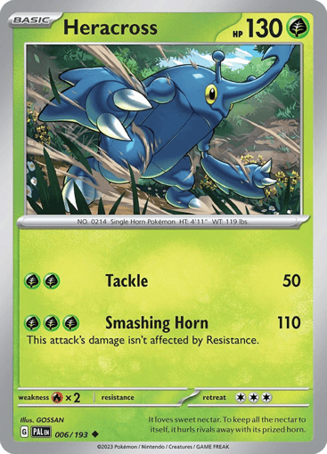 Heracross – Uncommon Reverse Holo – 006/193 – Paldea Evolved