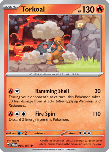 Torkoal – Common Reverse Holo – 030/167 – Twilight Masquerade