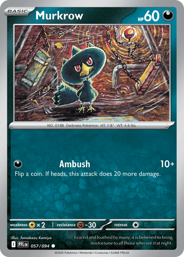 Murkrow – Common Reverse Holo – 057/094 – Phantasmal Flames