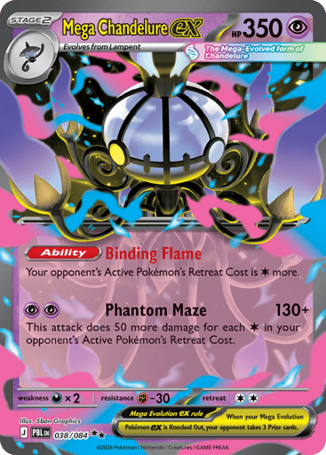 Mega Chandelure ex – Double Rare – 038/084 – Pitch Black