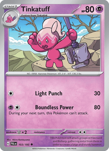 Tinkatuff – Uncommon Reverse Holo – 103/193 – Paldea Evolved