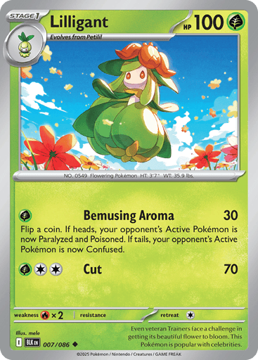 Lilligant – Uncommon Master Ball Reverse Holo – 007/086 – Black Bolt