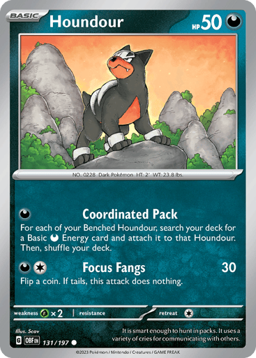 Houndour – Common Reverse Holo – 131/197 – Obsidian Flames