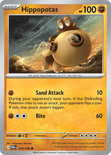Hippopotas – Common Reverse Holo – 039/088 – Perfect Order