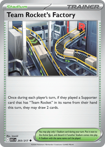 Team Rocket’s Factory – Uncommon Reverse Holo – 203/217 – Ascended Heroes