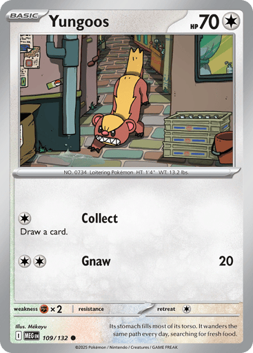Yungoos – Common Reverse Holo – 109/132 – Mega Evolution