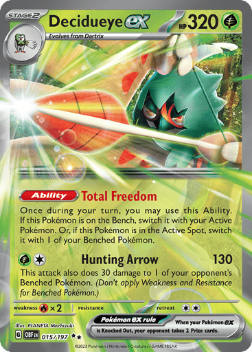 Decidueye ex – Double Rare – 015/197 – Obsidian Flames