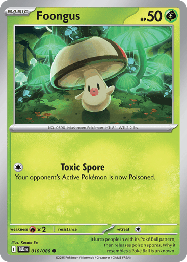 Foongus – Common Master Ball Reverse Holo – 010/086 – Black Bolt
