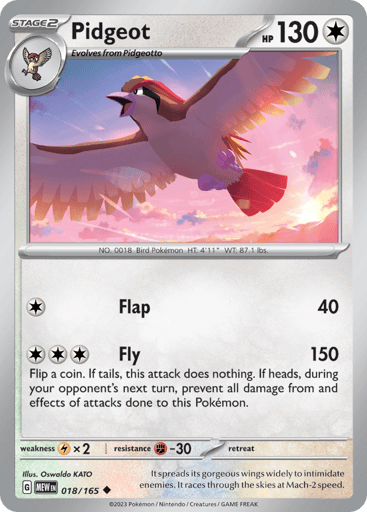 Pidgeot – Uncommon – 018/165 – S&V 151