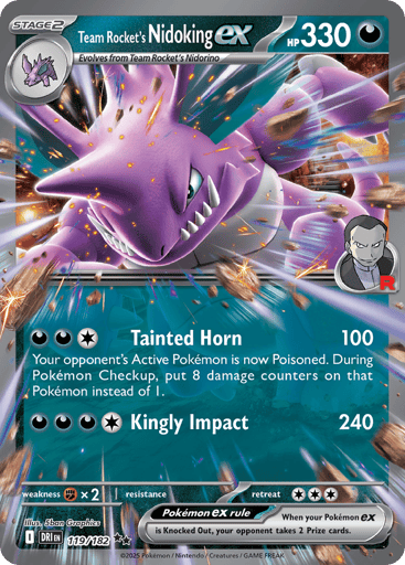 Team Rocket’s Nidoking ex – Double Rare – 119/182 – Destined Rivals
