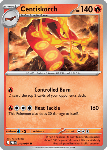 Centiskorch – Common Reverse Holo – 010/084 – Pitch Black