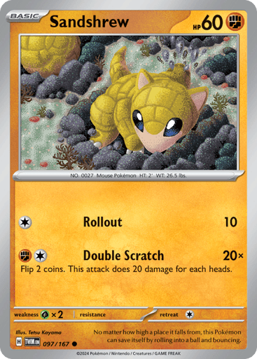 Sandshrew – Common Reverse Holo – 097/167 – Twilight Masquerade