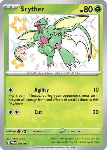 Scyther – Shiny Rare – 095/091 – Paldean Fates