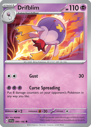 Drifblim – Uncommon Reverse Holo – 090/198 – Scarlet & Violet