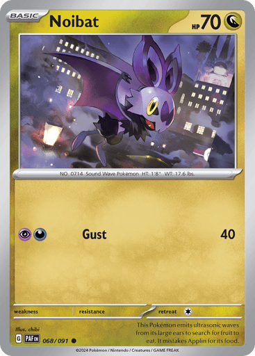 Noibat – Common Reverse Holo – 068/091 – Paldean Fates