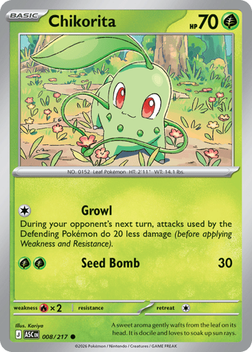 Chikorita – Common Reverse Holo – 008/217 – Ascended Heroes